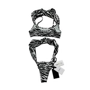 Zebra stripe swim suit